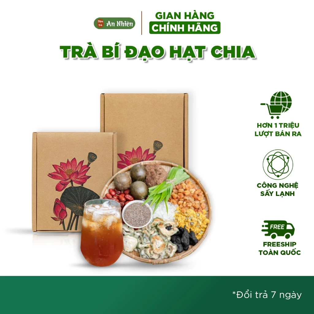 Trà sâm bí đao thảo mộc set nấu tại nhà An Nhiên thanh lọc cơ thể, giải khát mùa hè thải độc gan,Nguyên liệu thiên nhiên