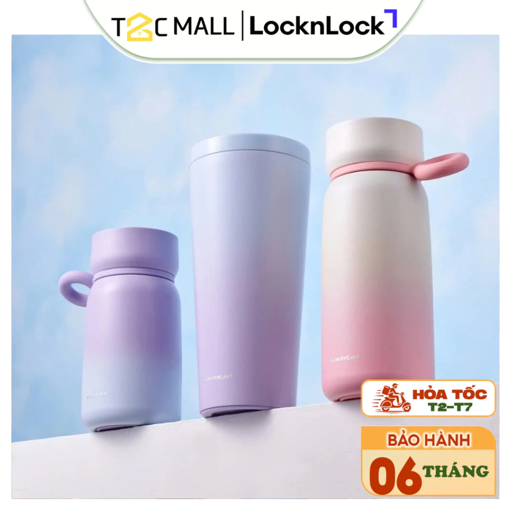 Bình Giữ Nhiệt LocknLock 350ML 540ML Có Quai Màu Gradient Nhỏ Cute Chính Hãng LHC4361, 4362 T2C Mall