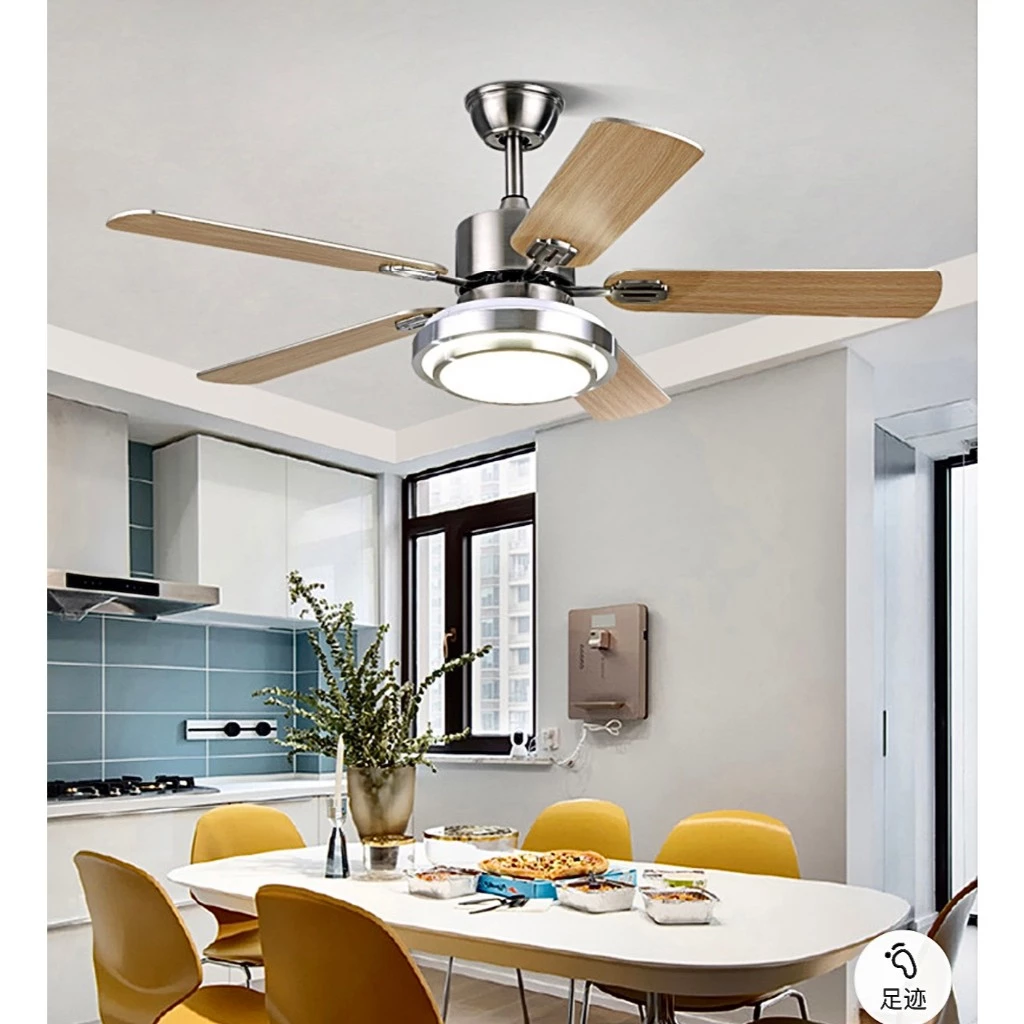 [ TẶNG 1 BỘ MÓC TREO QUẠT]Quạt Trần Có Đèn Inox Gỗ Promax Lõi Đồng Full 6 Cấp Độ Gió, Lắp Cho Mọi Không Gian [ BH 5 Năm]
