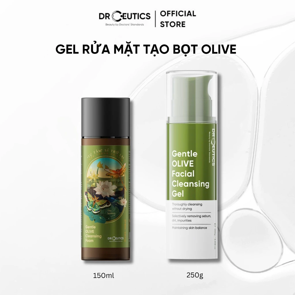 DRCEUTICS Sữa Rửa Mặt Làm Sạch Sâu Cho Mọi Loại Da Gentle Olive Cleansing Foam 150ml