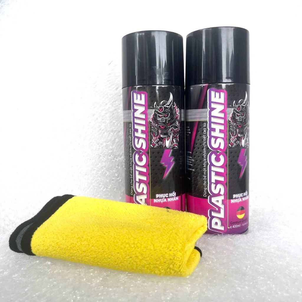Chai Xịt Phục Hồi, Dưỡng Nhựa Nhám Sprayking Plastic Shine 400ml Tặng Khăn Mẫu Mới Nâng Cấp