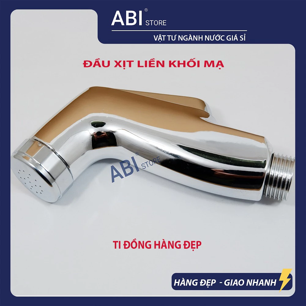 ĐẦU VÒI XỊT VỆ SINH LIỀN KHỐI MẠ ti đồng bền đẹp, Đầu Xịt Toilet