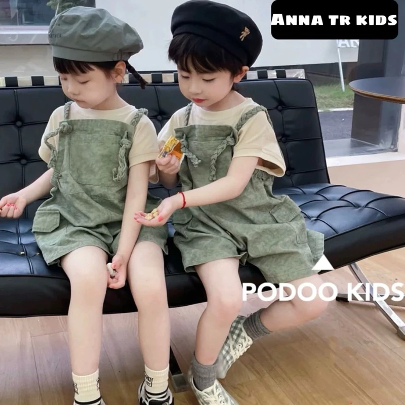 (Ảnh Thật ) S0883 Set Yếm quần phong cách dễ thương Hàn Quốc quảng châu cao cấp Trẻ Em