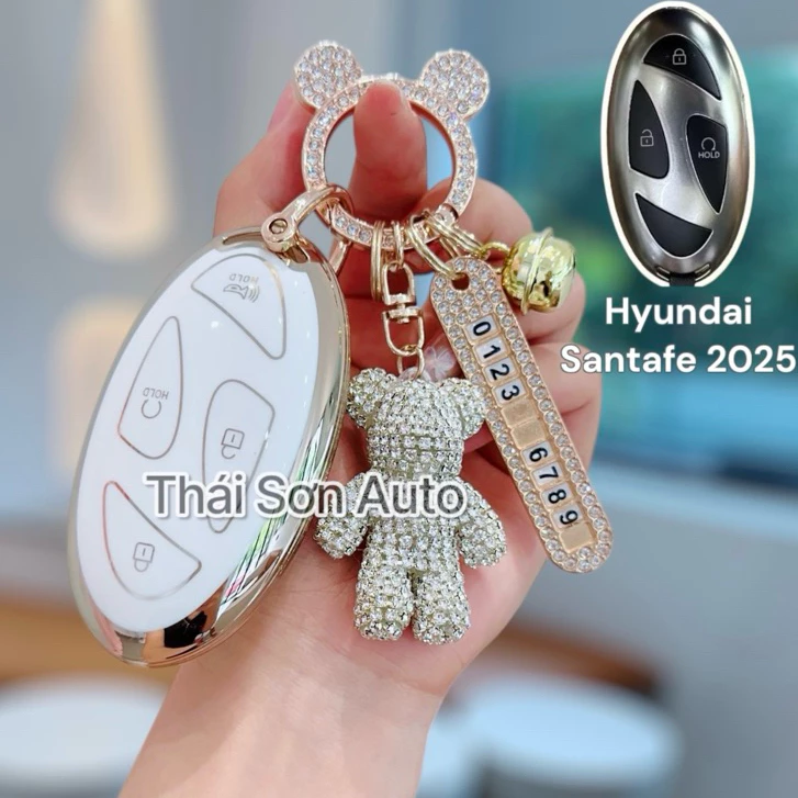 Ốp chìa khóa Hyundai Santafe, Tucson 2024-2025 ALL NEW, chất liệu nhựa TPU - Móc Khoá, Móc Khóa