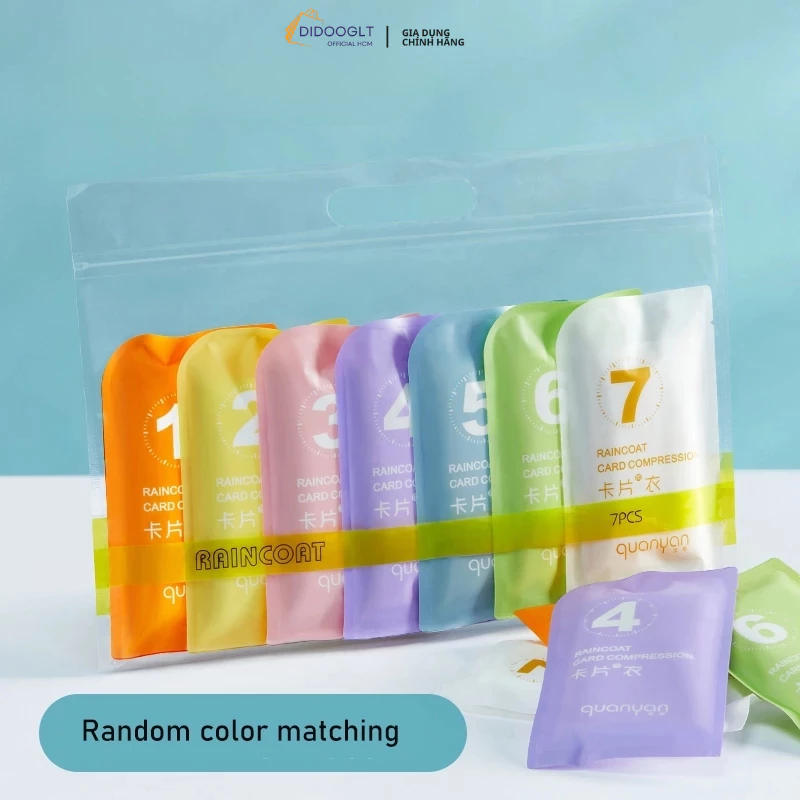 Set 7 Áo Mưa Toàn Thân Dùng 1 Lần Chống Thấm Nước Mang Đi Du Lịch, Dã Ngoại Tiện Lợi (DIDOOGLT)