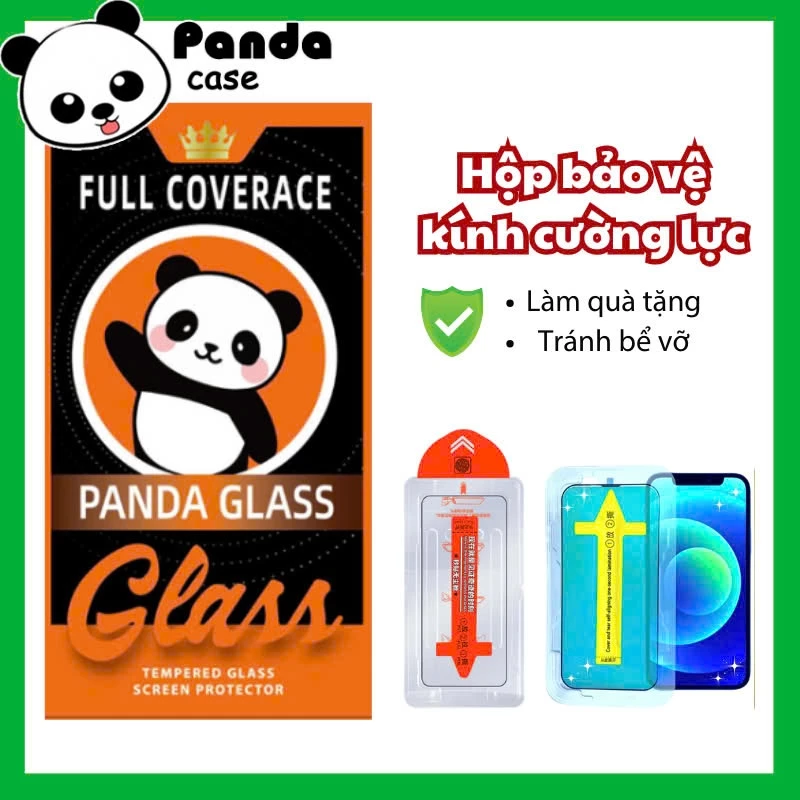 Hộp giấy bảo vệ kính cường lực Panda bằng bìa cứng, chống vỡ kính khi vận chuyển, phù hợp làm quà tặng