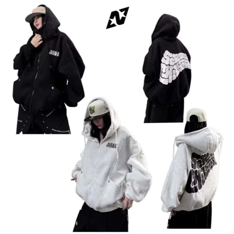 [DEAL MỞ BÁN] ÁO HOODIE ZIP CỔ CAO TÚI LẠ MẮT " SERIAL CHILLER"BASIC/ FROM BOXY