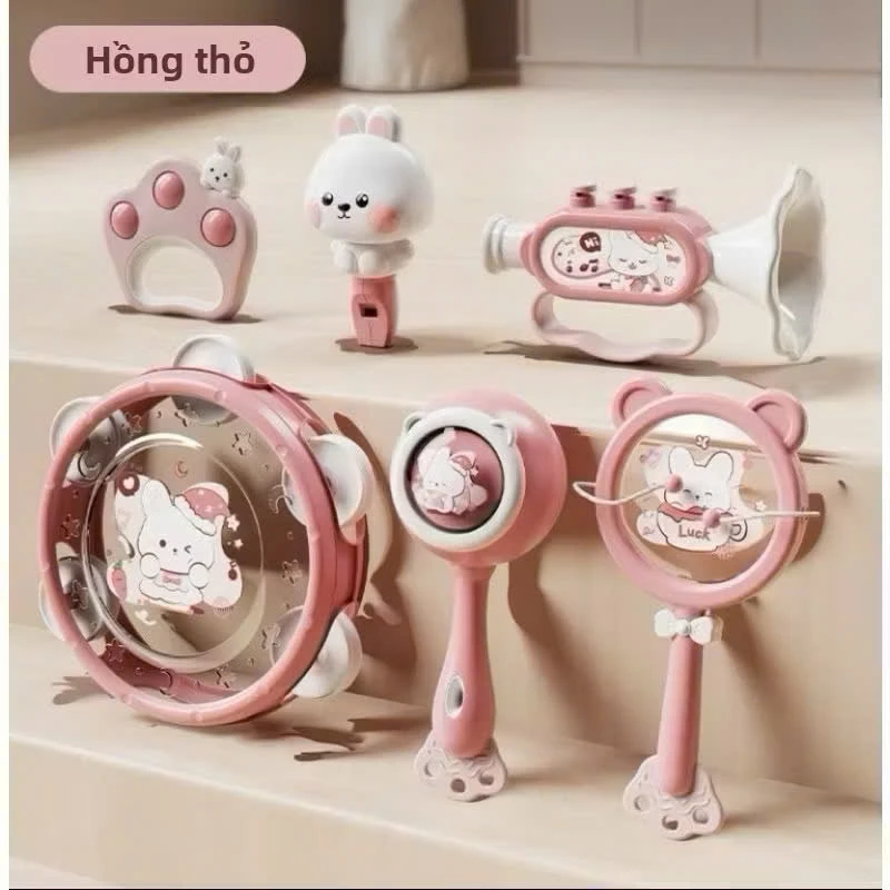 Đồ chơi xúc xắc âm thanh gấu thỏ siêu cute kích thích thị giác phát triển giác quan cho bé