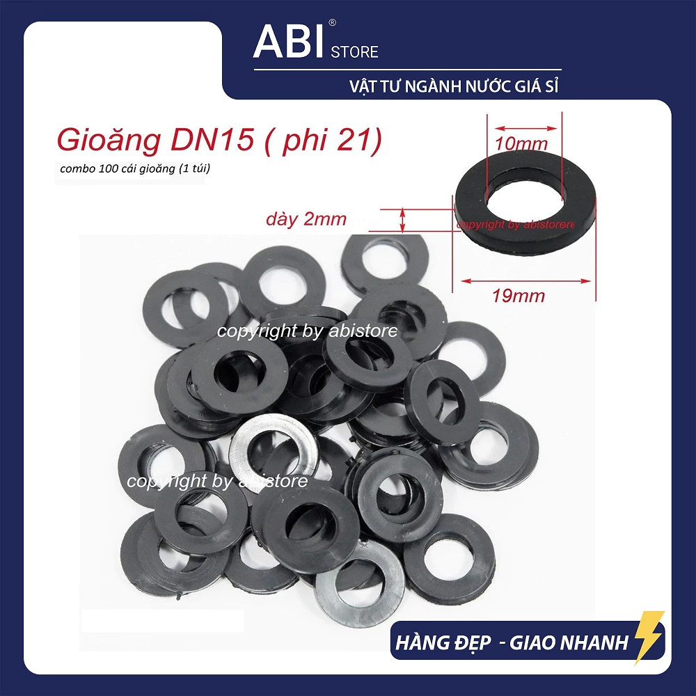 (Combo 100-300c) Gioăng cao su 21, gioăng dây sen, dây xịt vệ sinh tròn dẹt, Ron dây cấp nước giá rẻ