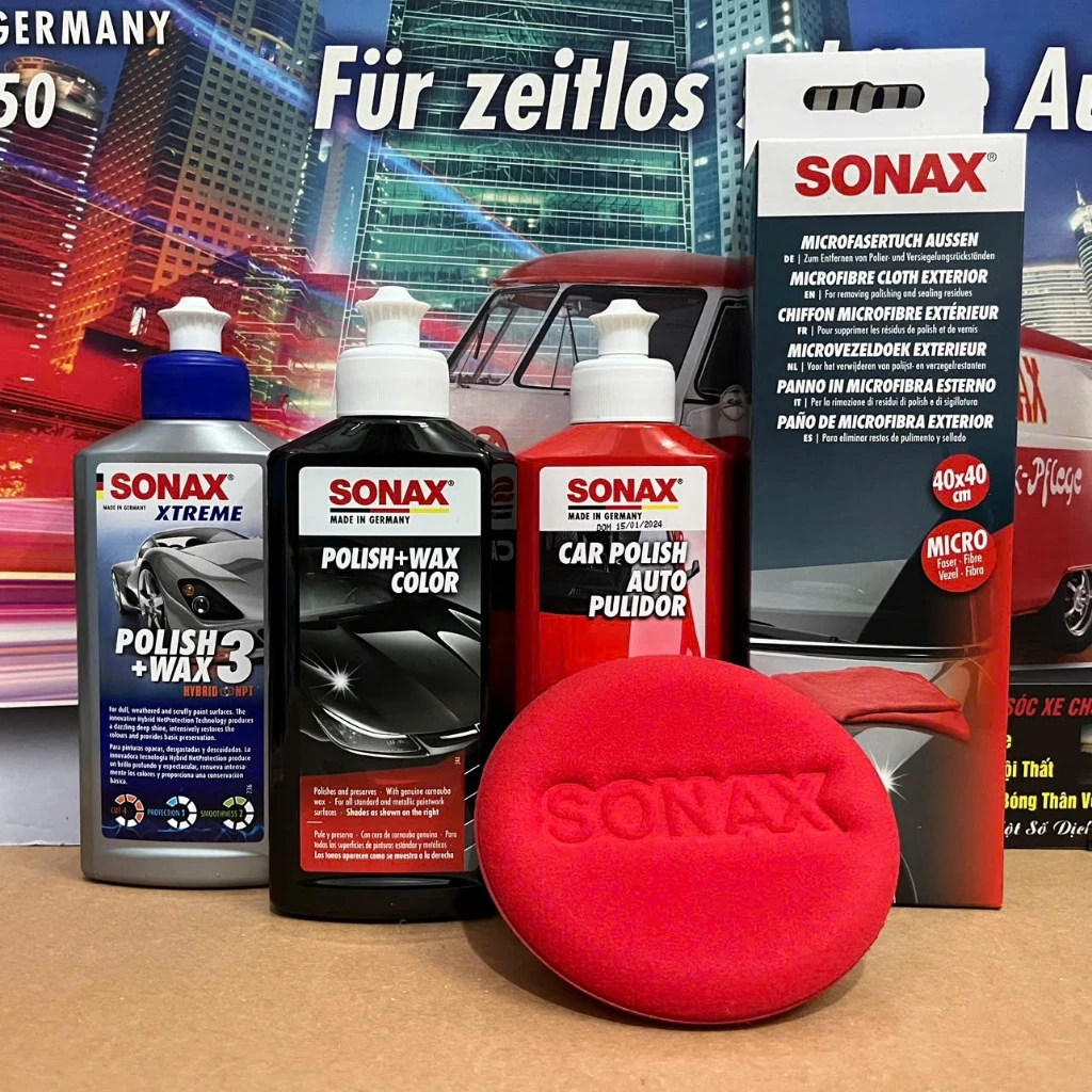 COMBO Đánh Bóng, Xóa Xước, Bảo Vệ Màu Sơn Bóng - SONAX