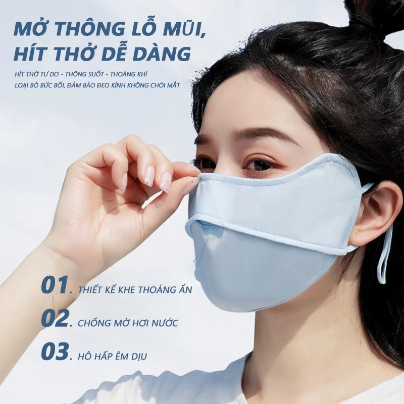 Balltest🌸Mặt nạ chống nắng Mặt nạ đạp xe giải trí Mặt nạ mỏng thoáng khí chống tia UV