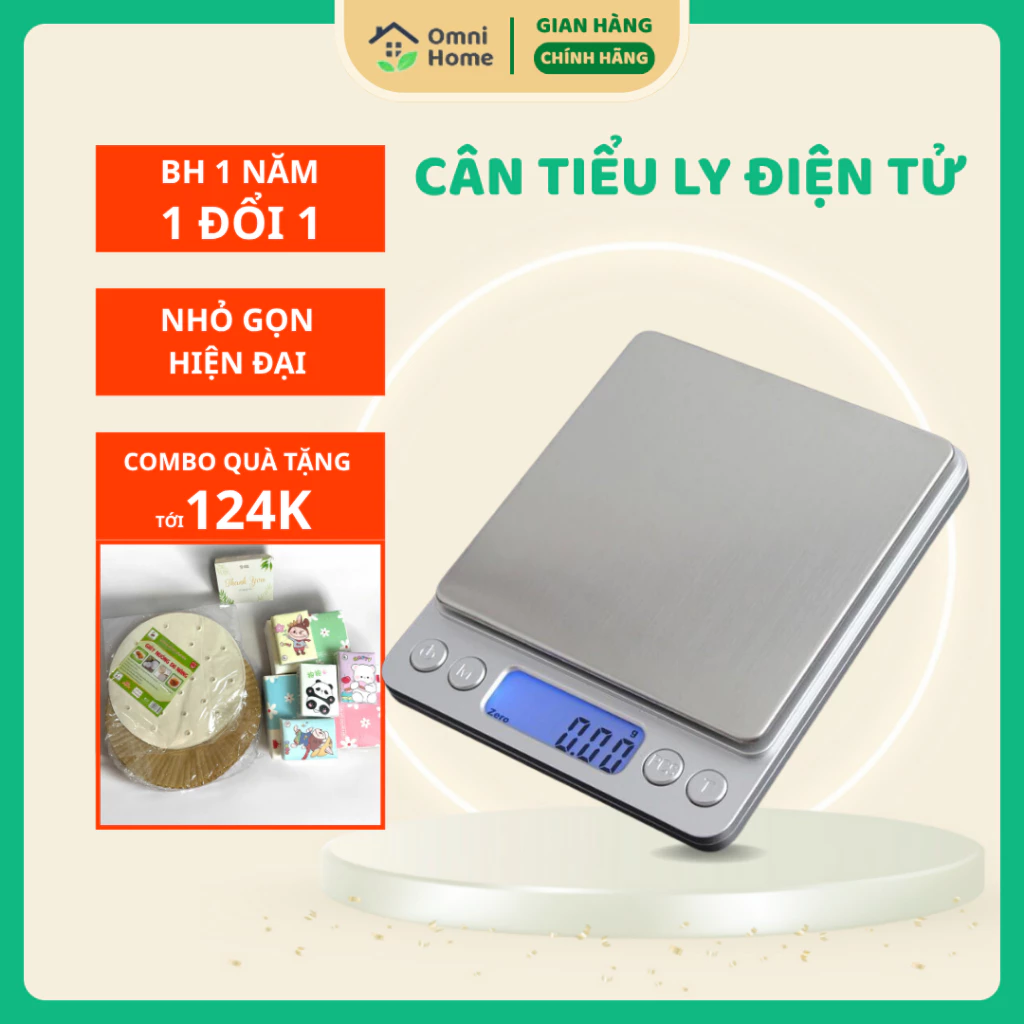 Cân tiểu ly Proster, cân điện tử mini nhà bếp, tặng kèm khay đựng và p.i.n AA,độ chính xác cao,định lượng 3KG