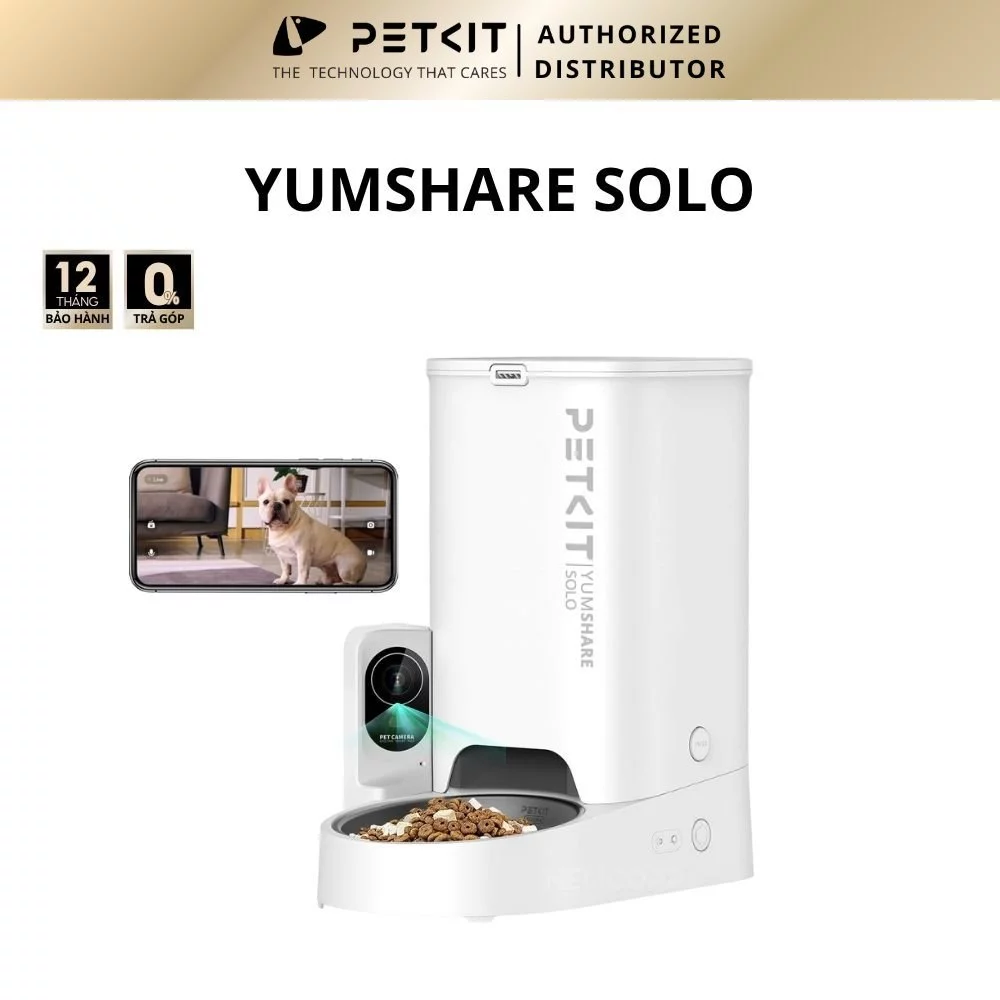 Máy Ăn Cho Mèo Chó Có Camera, Máy Nhả Hạt Cho Mèo Chó PETKIT Yumshare Solo Máy Cho Mèo, Chó Ăn Tự Động