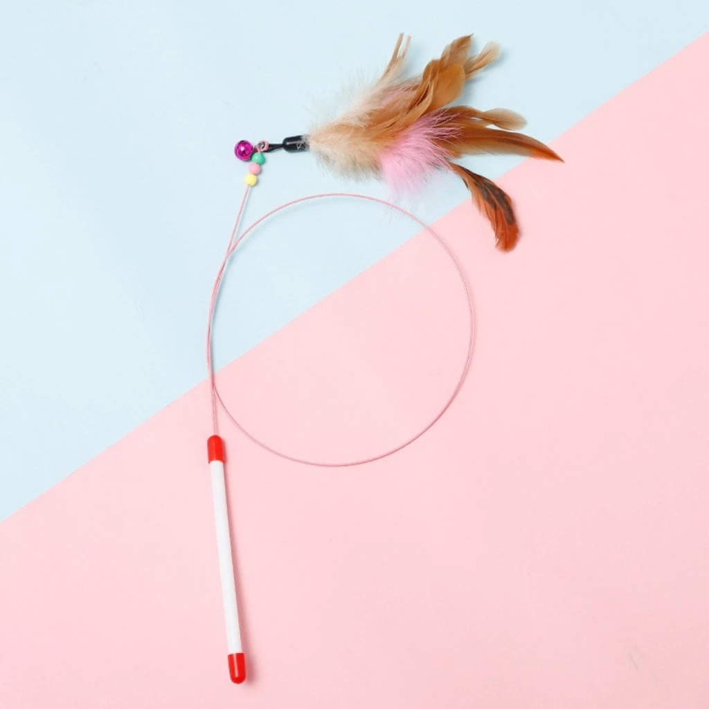 Đồ Chơi Cần Câu Mèo Dây Thép Gắn Lông Vũ Loại Dài – H2 Store