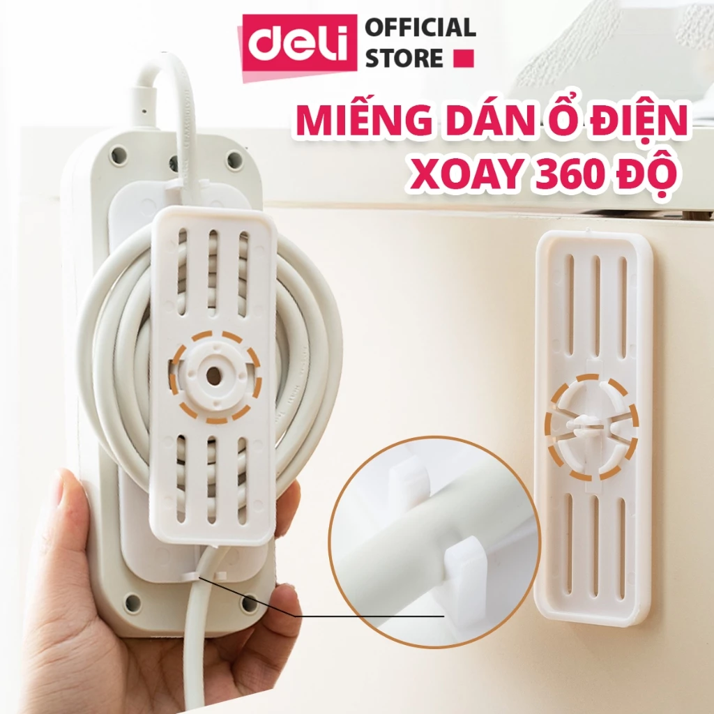Miếng Dán Ổ Cắm Điện Xoay 360 Dán Tường, Miếng Dán Ổ Điện Treo Dây Điện Tiện Lợi Tiết Kiệm Không Gian