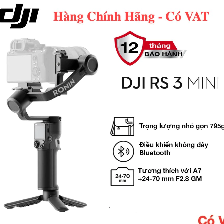 Gimbal máy ảnh DJI RS 3 Mini gọn nhẹ tải trọng 2kg (DJI RS 3 Mini) - Chính Hãng