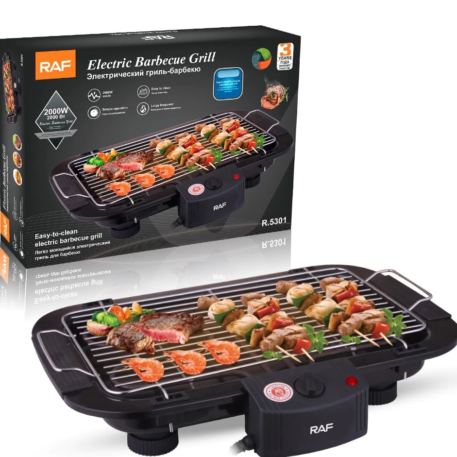 Bếp nướng điện không khói RAF R.5301, công suất 2000W, kích thước 30x47cm