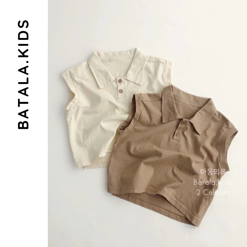 Áo thun ba lỗ cho bé trai bé gái Batala kids, ÁO POLO SÁT NÁCH cho bé từ 10-25kg