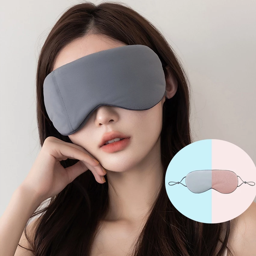 Bịt mắt ngủ 2 mặt lụa & vải mắt chim thoáng khí – Nhiều màu, êm ái dễ chịu (Bịt Mắt Ấm Lạnh)