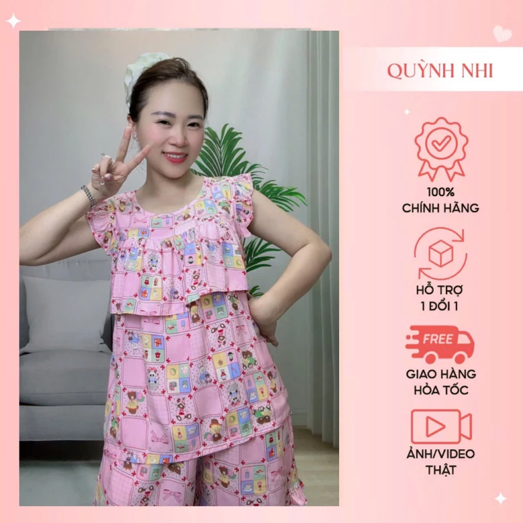 TL257 ĐỒ BỘ NỮ MẶC NHÀ QUẦN ĐÙI ÁO CÁNH TIÊN PHỐI BÈO, CHẤT TOLE LANH VNXK MỀM MỊN MÁT, CÓ SIZE