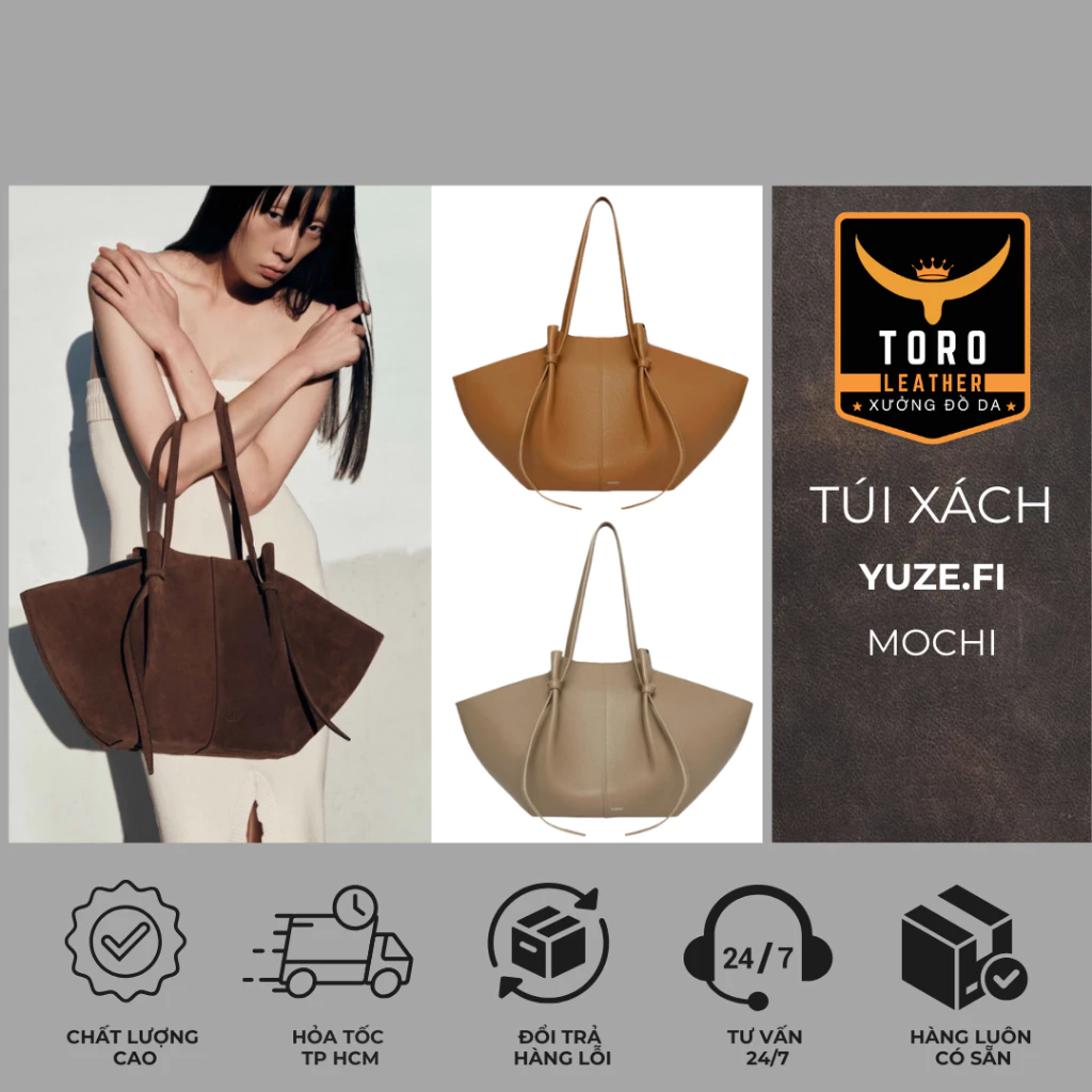 Túi YUZE.FI Mochi (Hàng có sẵn) - Vừa Lap14inch - Túi xách hot trend chất liệu da microfiber