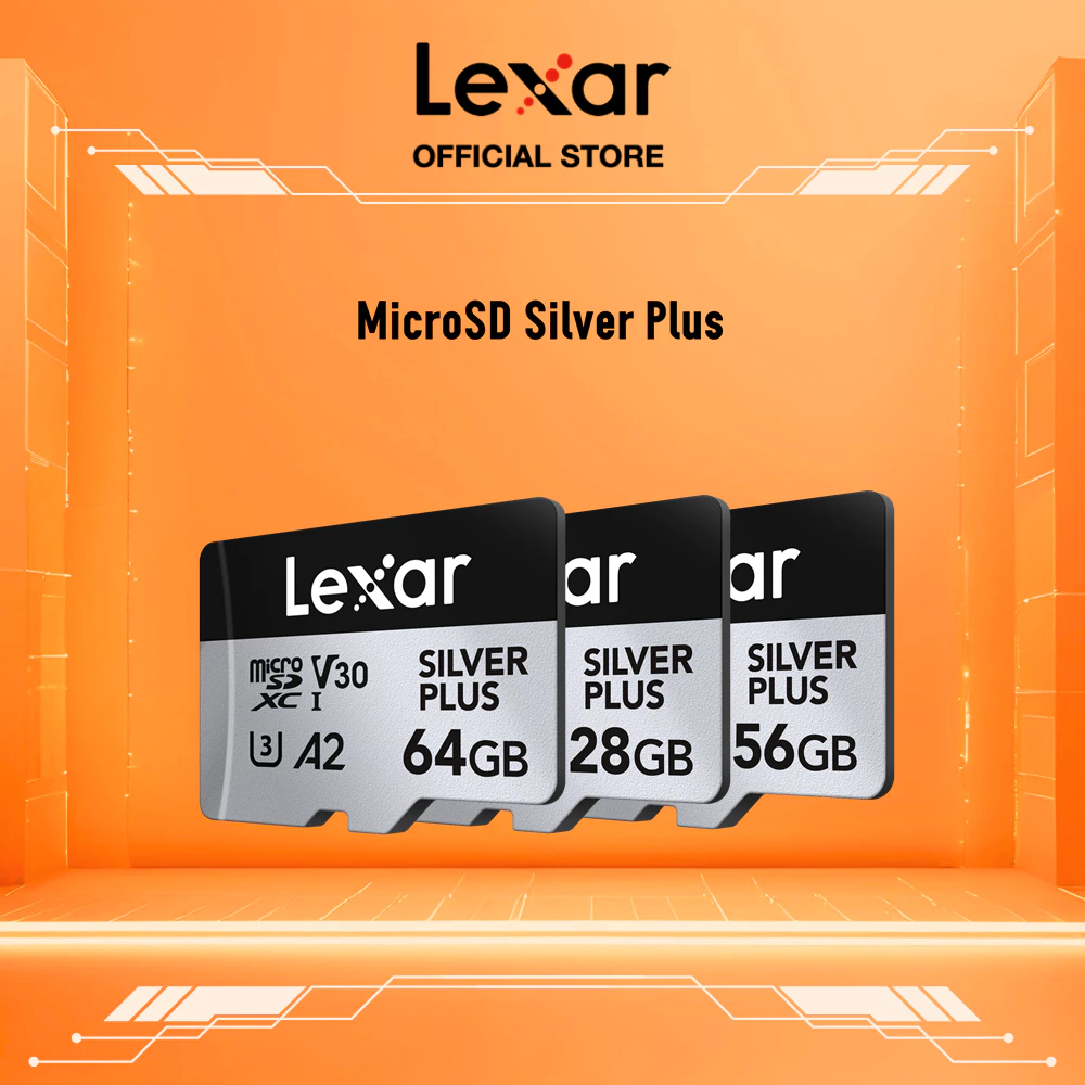 Thẻ Nhớ MicroSD Lexar SILVER PLUS 64GB-256GB 205MB/s UHS-I U3 V30 Tương Thích Drone GoPro Máy Gaming