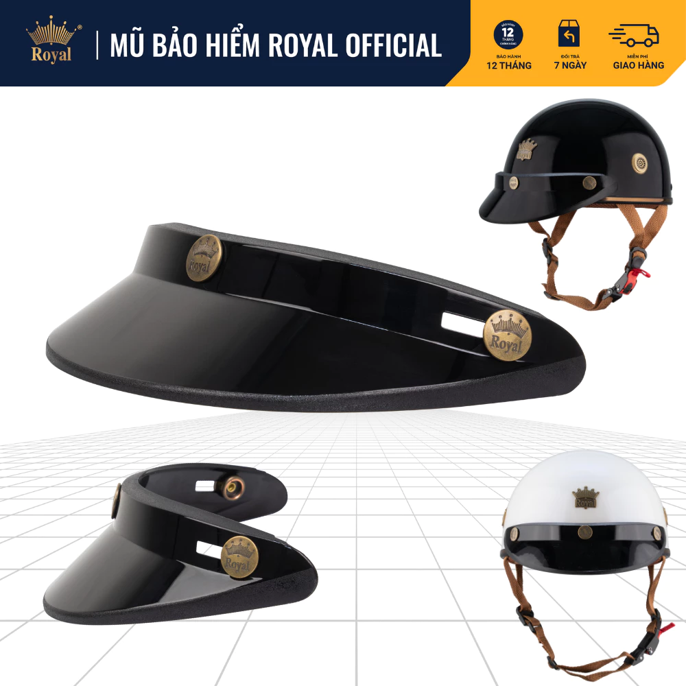 Phụ Kiện Lưỡi trai Royal gắn cho nón bảo hiểm Royal, Lưỡi Trai gắn Mũ bảo hiểm