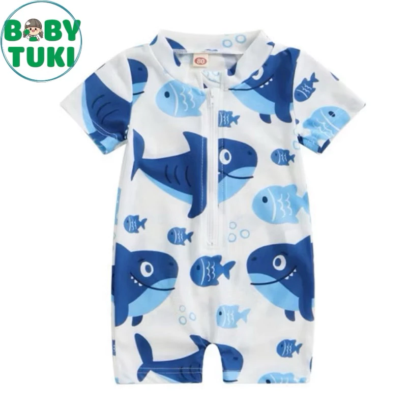 Đồ bơi cho bé trai hoạ tiết cá mập dễ thương, đồ bơi bé trai sz 8-30kg