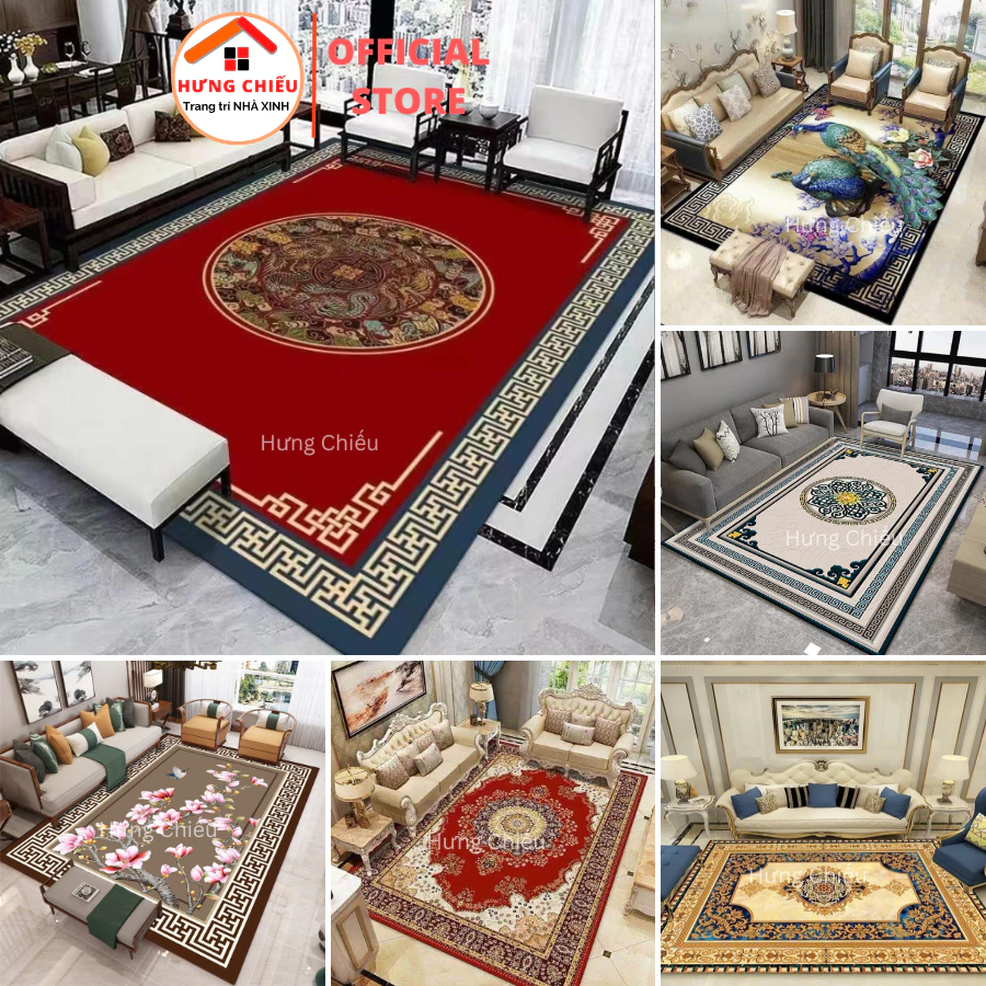 Thảm trải sàn trang trí phòng khách nỉ lì bali 3D 1m6x2m3 và 2mx3m hoạ tiết hiện đại, sang trọng decor phòng ngủ ED14