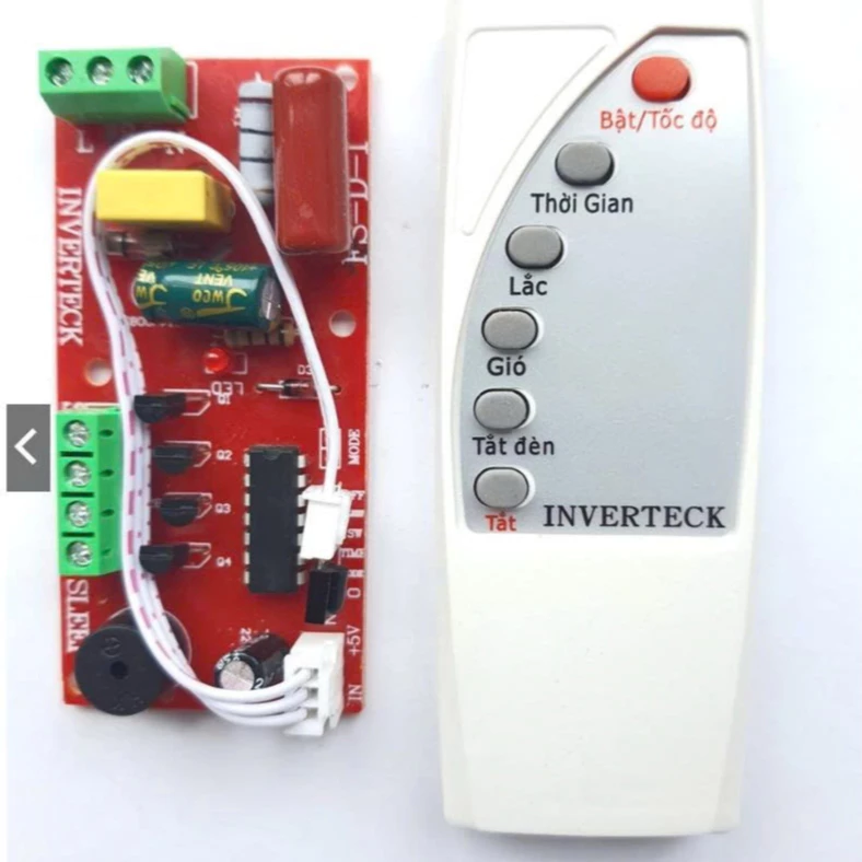[HÀNG LOẠI 1] Mạch quạt điều khiển từ xa INVERTECH loại tốt nhất IC 14 chân to có cầu chì bộ điều khiển quạt từ xa