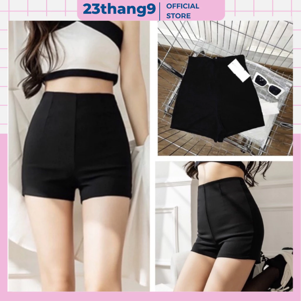 Quần shorts nữ , quần đùi ôm umi lưng cao dance ôm co dãn nâng mông cạp khóa sau dày dặn lên dáng chuẩn 222