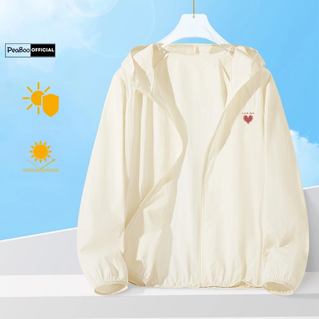 Áo Khoác Gió Nhăn, Áo Gió 1 Lớp Nam Nữ By Peaboo Mã BST02 In Hình Mini Chống Nắng Thoáng Mát Có Mũ Form Rộng