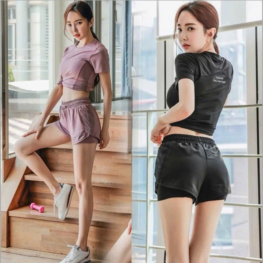 Set Bộ Đồ Tập Hot Trend phối lưới 2 Lớp thoáng khí Tập Thể Dục Gym Yoga Aerobic chạy bộ, đạp xe Picnic Dã Ngoại Nữ(Ng06)