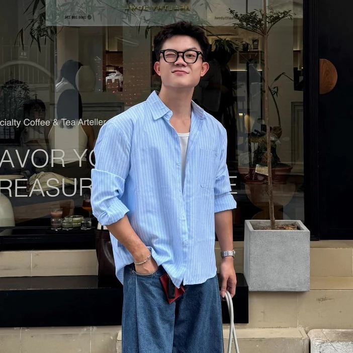Áo Sơ Mi Nam Dài Tay Cổ Bẻ Cao Cấp Kẻ Sọc Vải Oxford Phom Rộng Thời Trang Halley A88