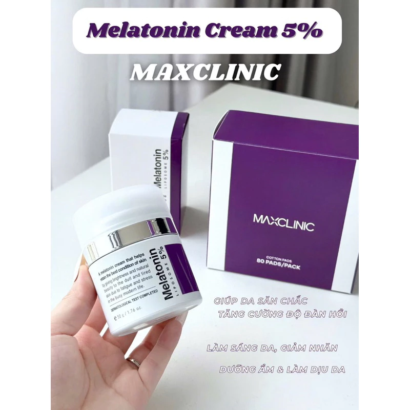 Mua 1 tặng 1, Kem Dưỡng Melatonin Trắng Da Mờ Nám Tàn Nhang Maxclinic Time Return 50g  KEM FACE PEEL