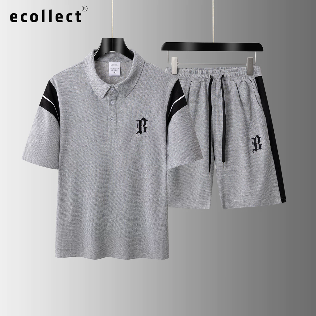 Bộ đồ nam Polo thể thao ECOLLECT SS48 – Chất liệu vải waffle tổ ong cao cấp 280g, thêu vi tính sắc nét