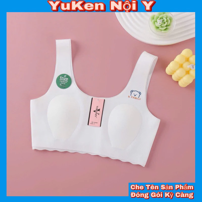 Áo Lót Lá Su In Hình Gấu Cho Bé Gái-Học Sinh-Thiết Kế Đệm Mỏng Che Khuyết Điểm Cho Các Bé Mới Lớn