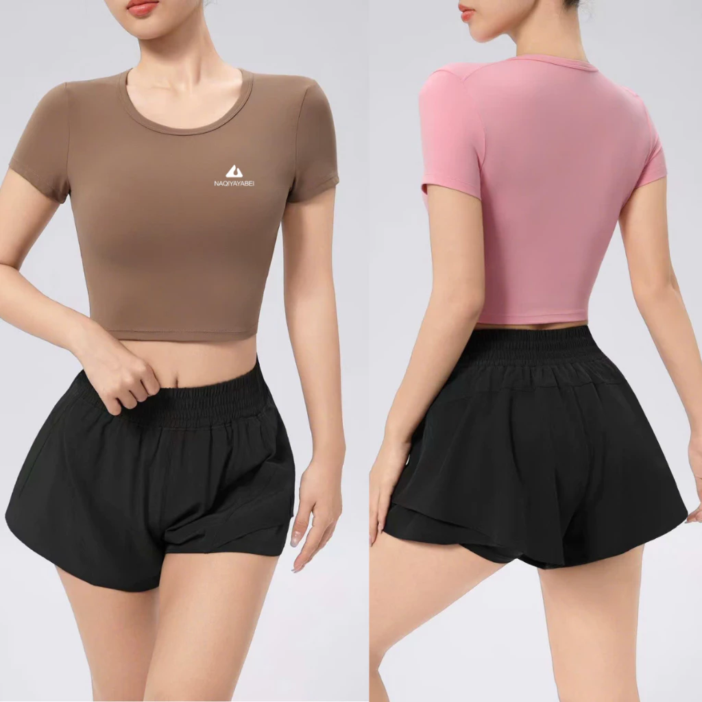 Áo Croptop NAQI 1568 vải Lycra cao cấp, vải mềm co dãn tốt, không có mút
