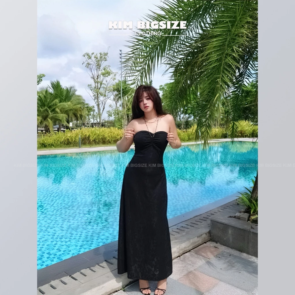 Đầm dài quây cup không kèm mút co giãn bigsize(55-90kg)[KIMBIGSIZE]