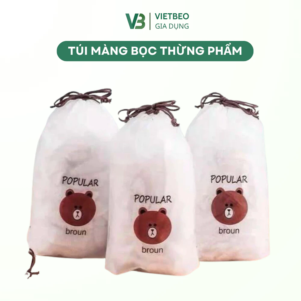 Túi Gấu Bọc Thực Phẩm DIDOOGLT Màng Bọc Thực Phẩm Co Giãn Siêu Dai Có Chun Sử Dụng Tiện Lợi