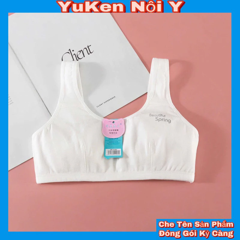 Áo Lót Lá Spring Màu Trắng Cho Bé Gái-Chất Vải Cotton Dày,Mịn-Thiết Kế 2 Lớp Vải Mịn Chống Lộ
