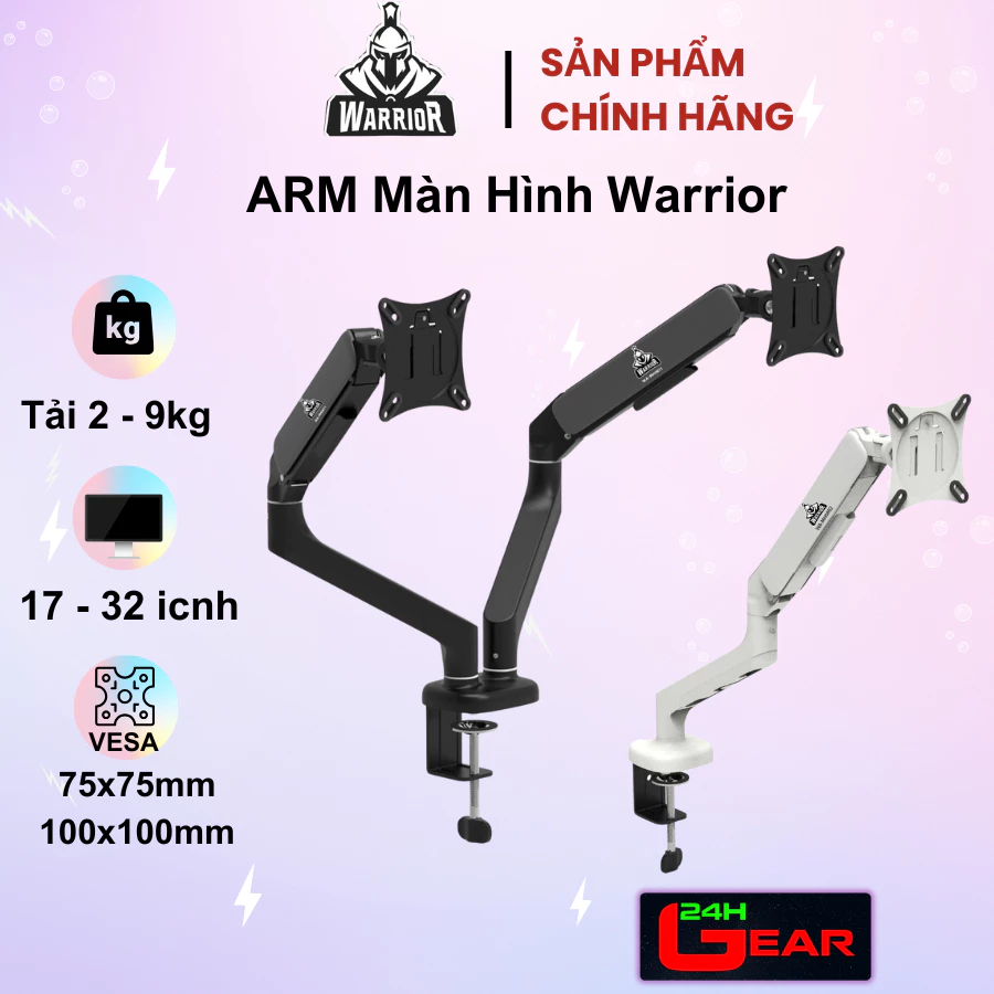 Arm màn hình Warrior WA-MH0801 / Arm Đôi WA-MH08011 (13 inch -32 inch /Tải trọng: 2~9KG) Chính Hãng