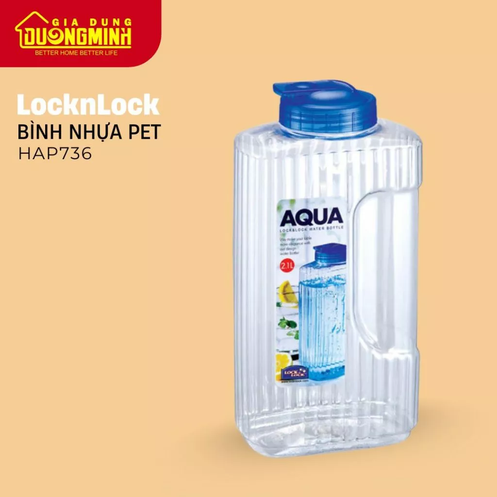 Bình nước PET LocknLock HAP736 2.1L - Gia Dụng Dương Minh