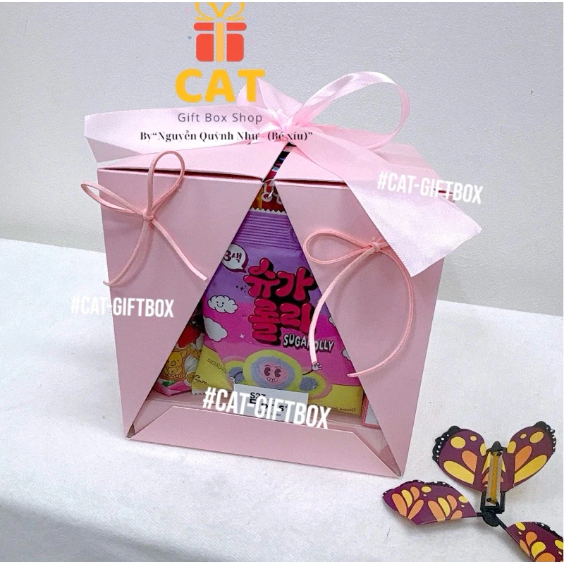 Hộp Quà Bánh Kẹo Bướm Bay – Hộp Quà Tặng Bé Gái 1/6 Siêu Đáng Yêu – Có Bướm Bay Bất Ngờ - Quà tặng sinh nhật bạn gái