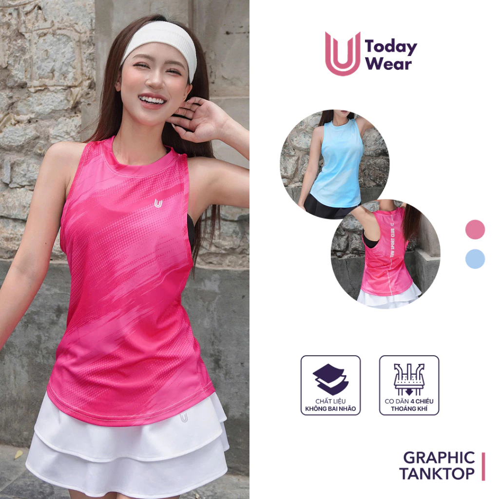 [Xả Hàng Giá Sốc] Áo ba lỗ nữ Graphic Tanktop áo chạy gym yoga thể thao dáng rộng thấm hút thoải mái Today U Wear