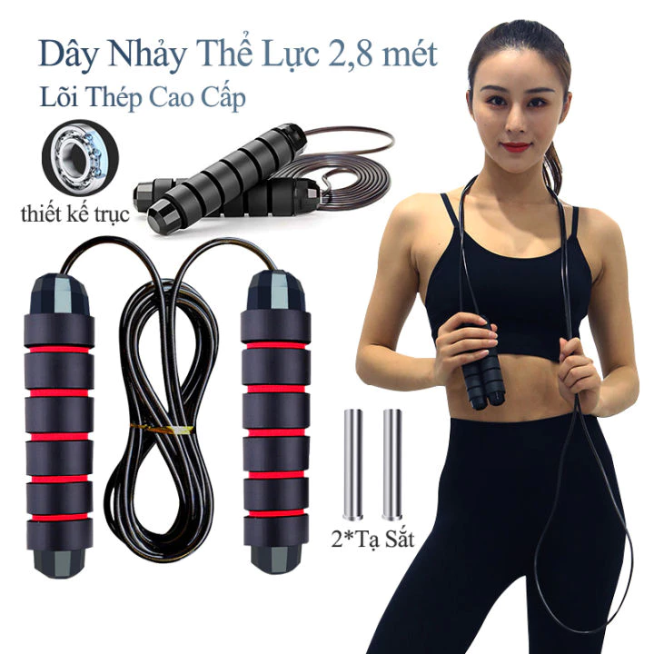Dây nhảy nhựa PVC Choice FA2-0479-46-2 lõi thép đàn hồi tạ 2.9m giảm cân đốt mỡ bụng tại nhà