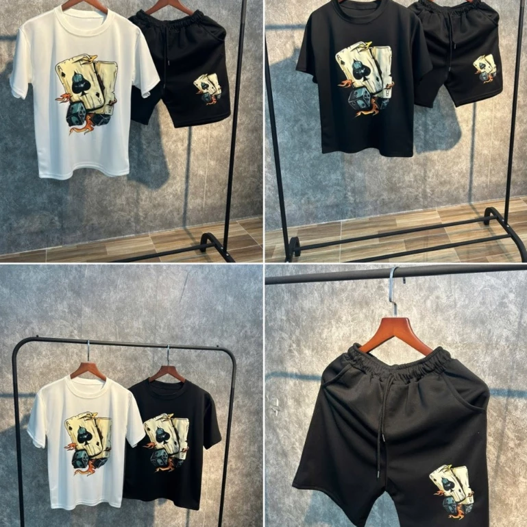Bộ quần áo boy phố in hình LÁ BÀI SÚC XẮC chất vải cotton poly co giãn thoáng mát kiểu dáng khoẻ mạnh, chất chơi