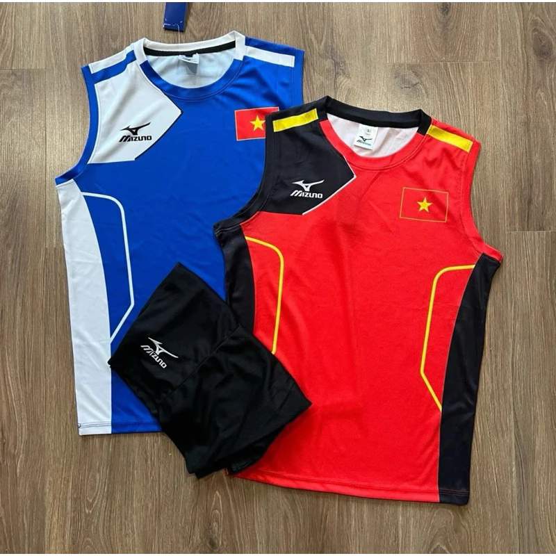 Bộ Bóng Chuyền Nam, Nữ Mizuno Sát nách - Vải Mè kim đẹp
