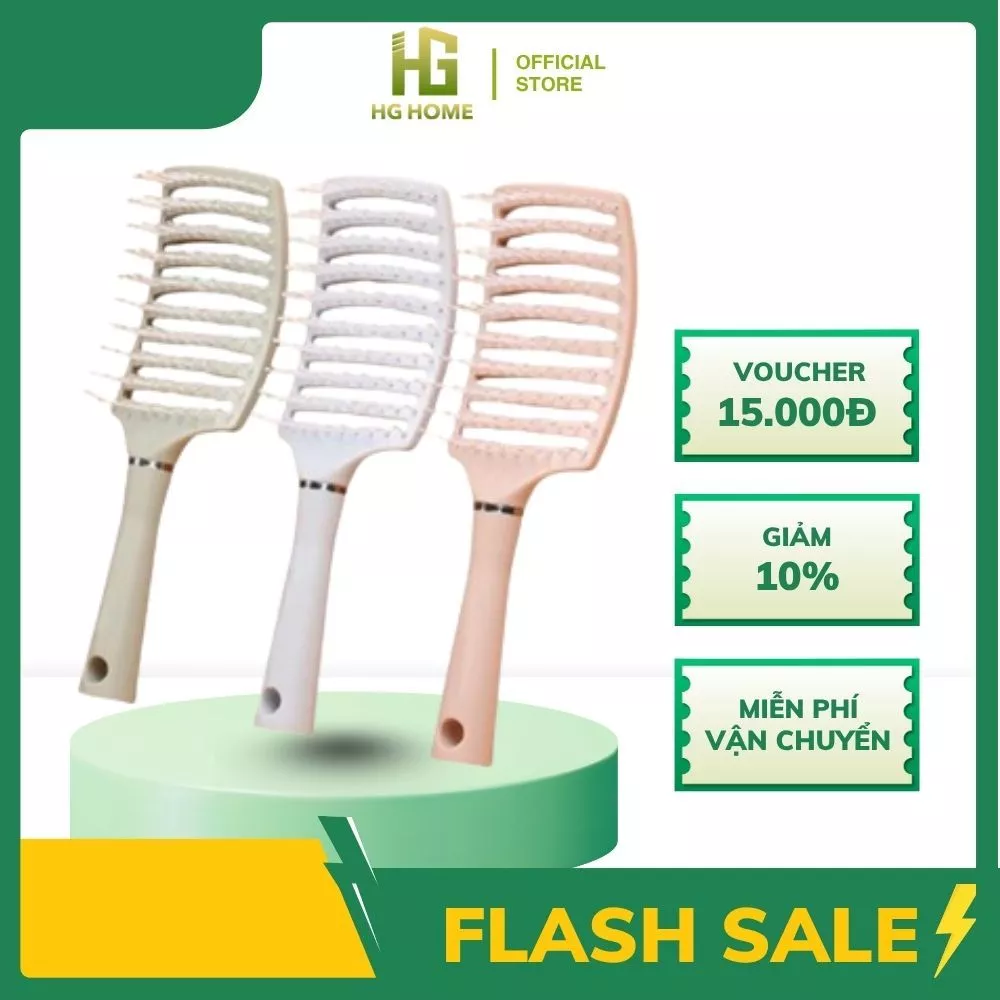 Lược Chải Tóc Giúp Mát Xa Da Đầu HGHOME, Lược Tạo Kiểu Tóc Tại Nhà Cực Kì Tiện Lợi Cho Nữ [ Hàng Tốt ]