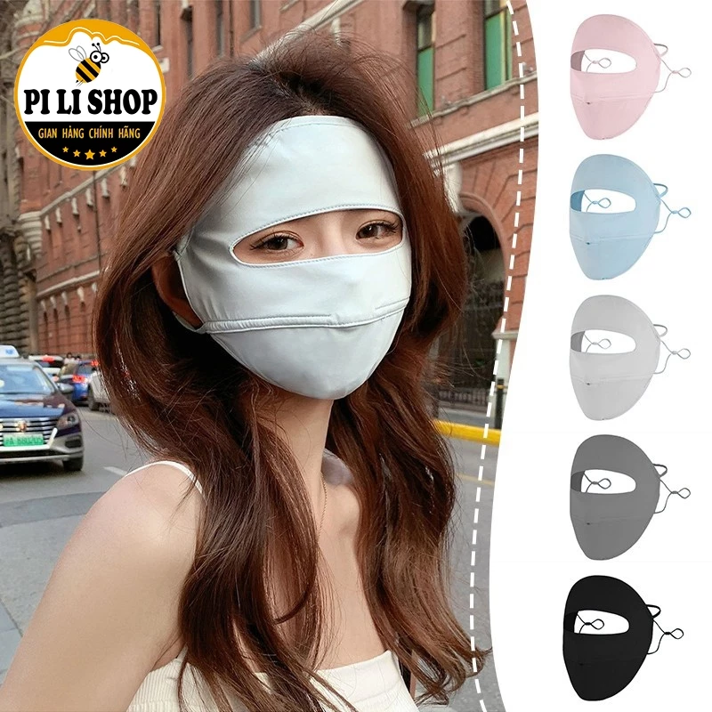 Khẩu Trang Full Mặt Có Dây Đeo Điều Chỉnh Tiện Lợi, Khẩu Trang Vải Lụa Băng Mỏng Nhẹ Mềm Mịn
